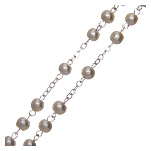 Imitation pearl rosary round white beads 5 mm 3