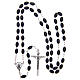 Plastic rosary with oval black beads 7x5 mm s4
