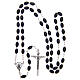 Plastic rosary oval black beads 7x5 mm s4