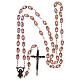 Rosary in transparent pink plastic with oval beads 5x3 mm s4