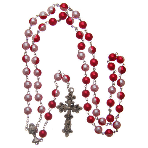 Round two-tone plastic rosary 8 mm 4