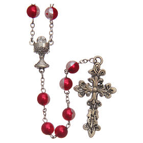 Plastic rosary bicolored round beads 8 mm