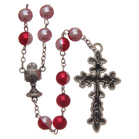 Plastic rosary bicolored round beads 8 mm