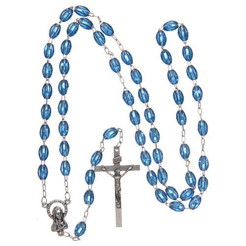 Plastic rosary with oval blue beads 5x3 mm 4