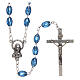 Plastic rosary with oval blue beads 5x3 mm s1