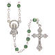 Green semi-pearl rosary 4 mm s1