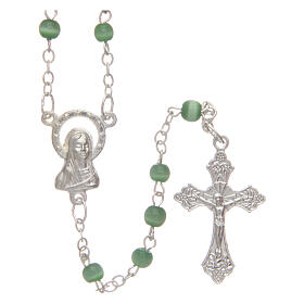 Imitation pearl rosary green beads 4 mm