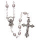 Pink semi-pearl rosary 5 mm with cotters s1