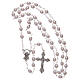 Imitation pearl rosary pink beads 5 mm with caps s4