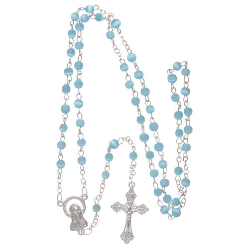 Aquamarine semi-pearl rosary 4 mm 4
