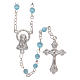 Aquamarine semi-pearl rosary 4 mm s1