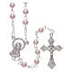 Imitation pearl rosary pink beads 4 mm s1