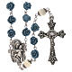 Rosary roses Virgin Mary with Child light blue resin 5 mm s1