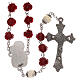 Rosary with rose-looking beads, red resin, 5 mm, Virgin with Child s2