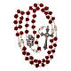 Rosary with rose-looking beads, red resin, 5 mm, Virgin with Child s4