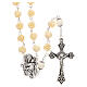 Rosary roses Virgin Mary with Child beige resin 5 mm s1