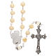 Rosary roses Virgin Mary with Child beige resin 5 mm s2