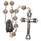White pearl rosary with gold drawing of the Virgin 5 mm s1