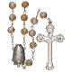 White pearl rosary with gold drawing of the Virgin 5 mm s2
