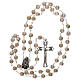White pearl rosary with gold drawing of the Virgin 5 mm s4