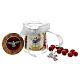Red single decade rosary in a glass jar, Holy Communion s2
