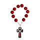 Red decade rosary in jar cork top Communion s3
