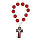 Red single decade rosary in a glass jar, Confirmation s3