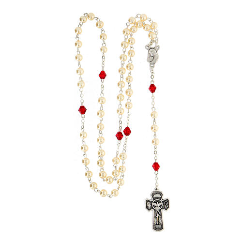 Rosary in glass bottle Confirmation red 3