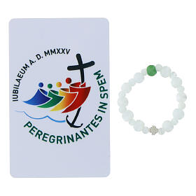 Single decade rosary of Jubilee 2025 with card, glass beads