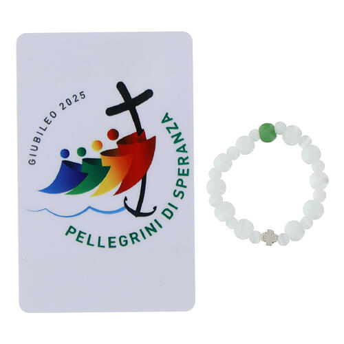 Single decade rosary of Jubilee 2025 with card, glass beads 3