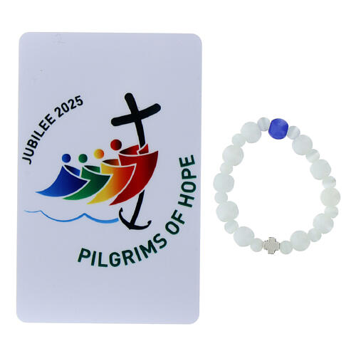 Single decade rosary of Jubilee 2025 with card, glass beads 5