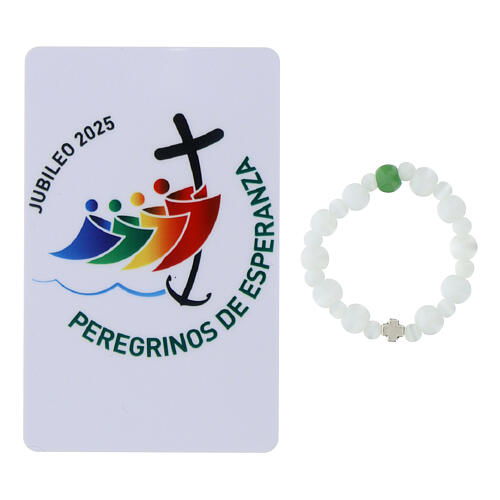 Single decade rosary of Jubilee 2025 with card, glass beads 6