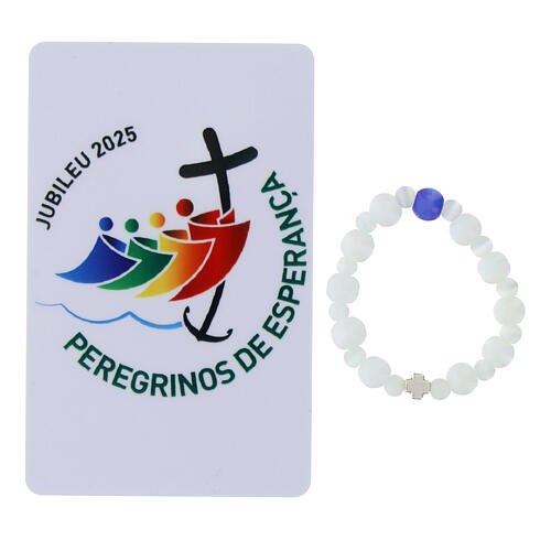 Single decade rosary of Jubilee 2025 with card, glass beads 8