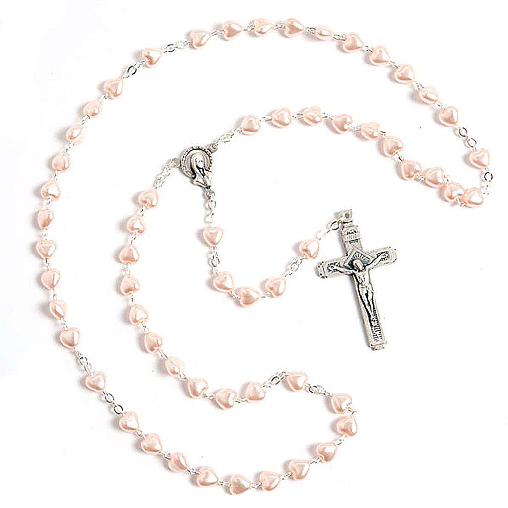 Heart-shaped beads pearled rosary | online sales on HOLYART.com