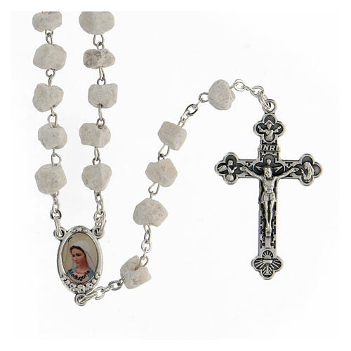 Rosenkranz Medjugorje aus Stein mit Madonna und Jesus 1