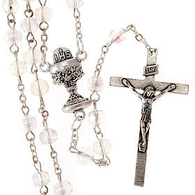 First Communion transparent beads rosary