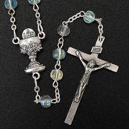 First Communion transparent beads rosary 4