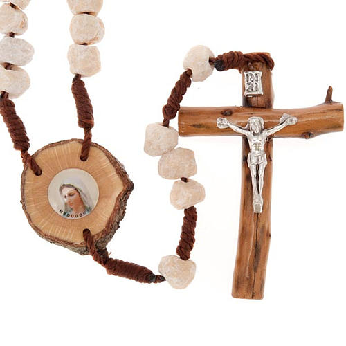 Chapelet Medjugorje pierre, bois et corde 1