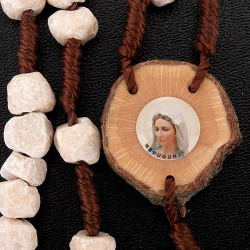 Chapelet Medjugorje pierre, bois et corde 5