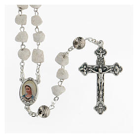 Medjugorje stone rosary with rose-shaped beads