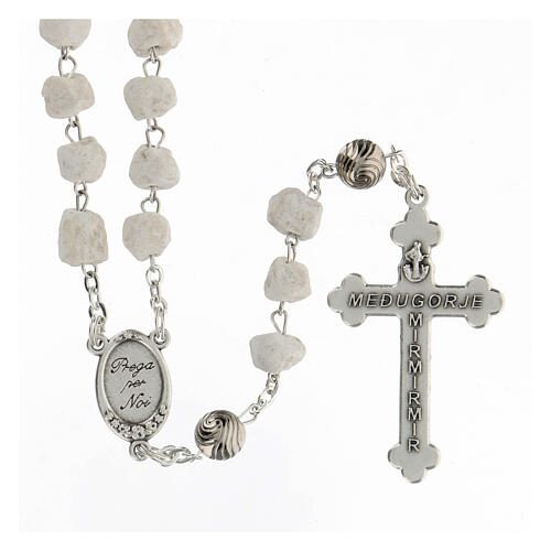 Medjugorje stone rosary with rose-shaped beads 2