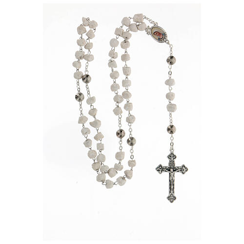 Medjugorje stone rosary with rose-shaped beads 4