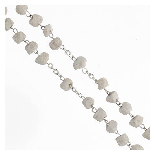 Medjugorje rosary in white stone 3