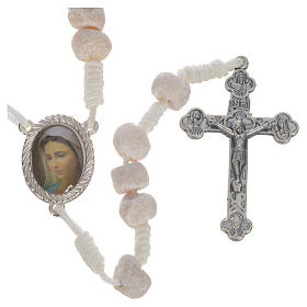 Terços Medjugorje: Terço Medjugorje pedra fio branco