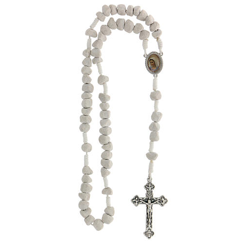 Medjugorje stone rosary white string 4
