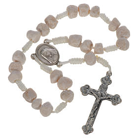 Terços Medjugorje: Terço Medjugorje em pedra fio branco