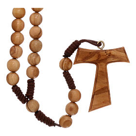 Olive wood  rosary with Tau