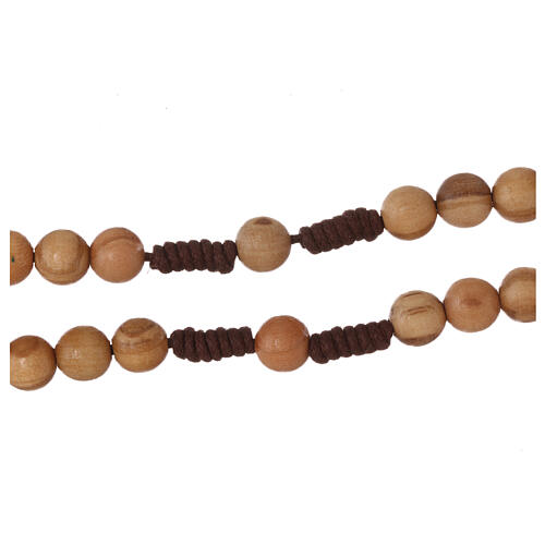 Olive wood  rosary with Tau 3