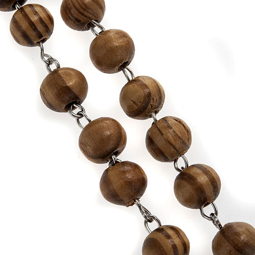 Rosary in olive wood with Roman Basilicas medal 8mm 2