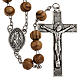 Rosary in olive wood with Roman Basilicas medal 8mm s1
